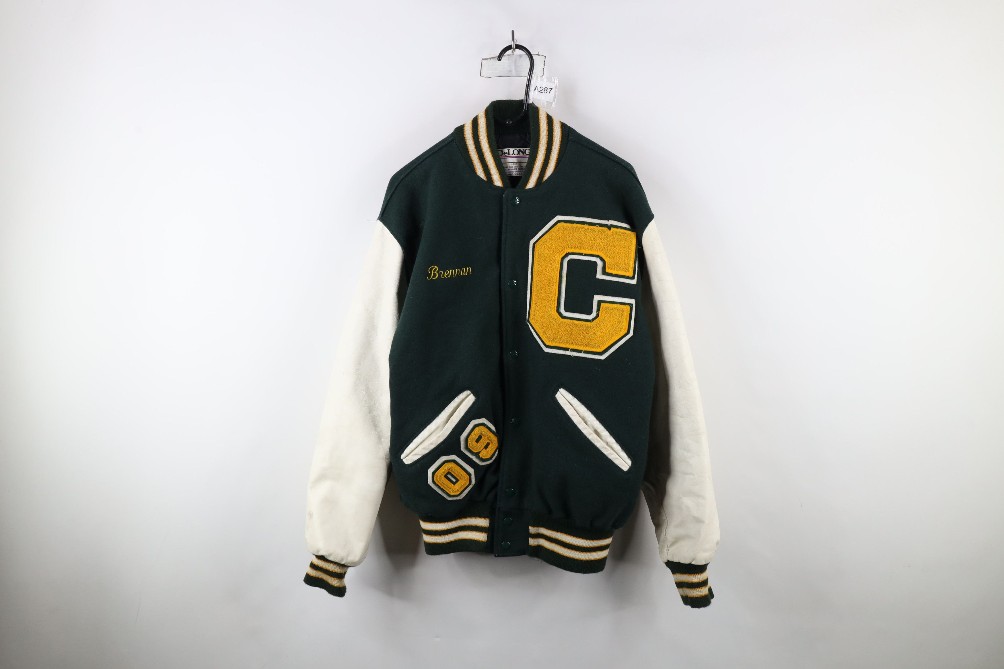 Vintage Vintage Y2K Eagles Wool Leather Varsity Letterman Jacket USA Size US L / EU 52-54 / 3 - 1 Thumbnail