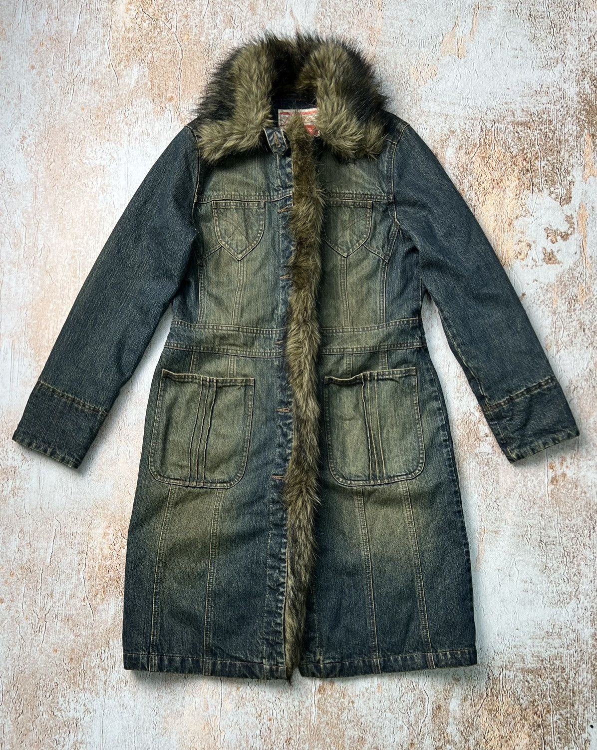 Vintage River Island gothic Japanese style acid denim jacket Size M / US 6-8 / IT 42-44 - 1 Thumbnail
