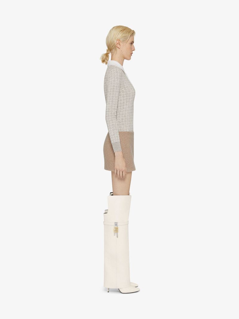 Givenchy o1w1db10326 Shark Lock Stiletto OTK Boots in Ivory Size US 9 / IT 39 - 3 Thumbnail