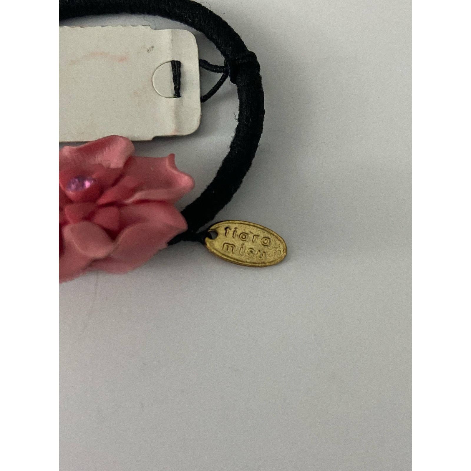 Other pink flower hair tie with rhinestone Size ONE SIZE - 4 Thumbnail
