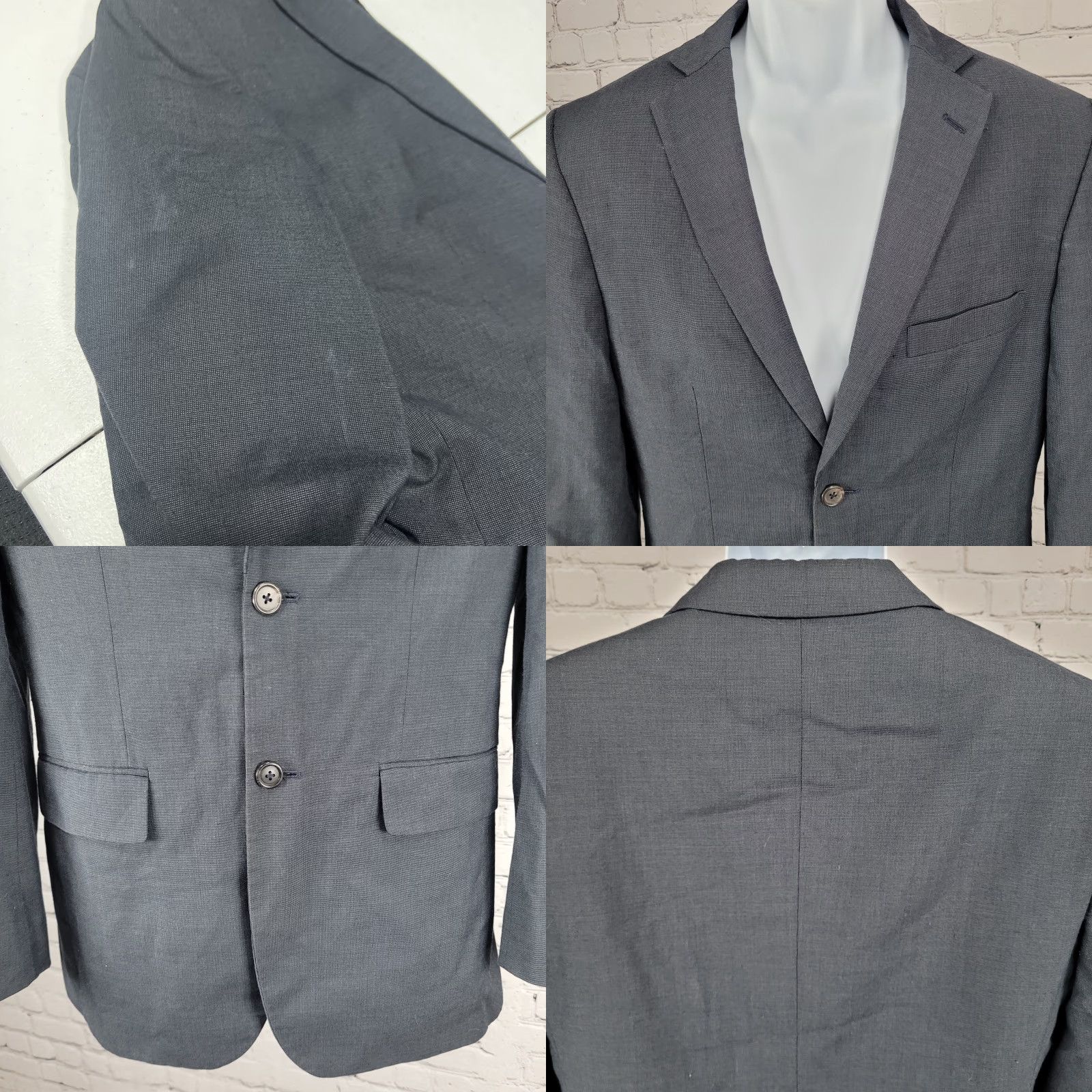 Vintage VINTAGE Wilke Rodriguez Blue Wool Blend 2 Button Vented Notch Blazer Sport Coat 36R Mens Blazer Size 36R - 8 Thumbnail