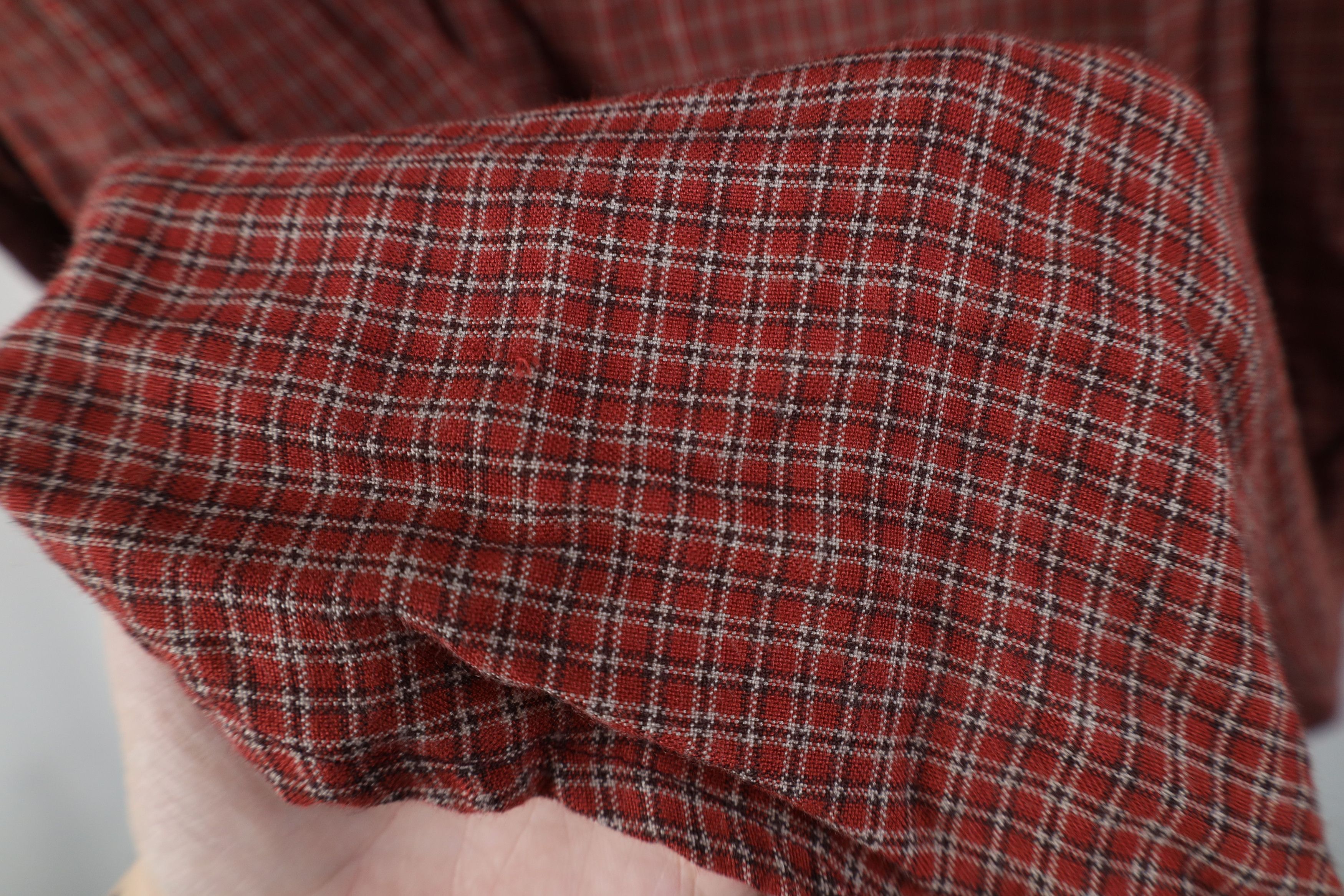 Vintage Vintage 90s Streetwear Band Collar Button Shirt Plaid Size US M / EU 48-50 / 2 - 9 Thumbnail