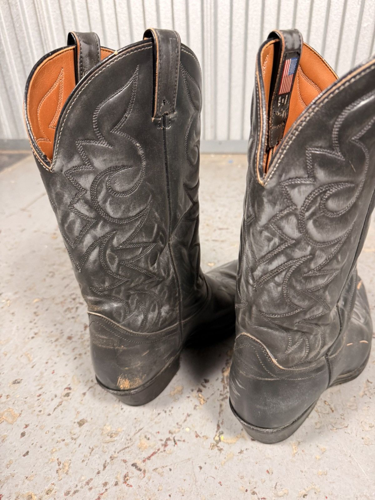 Acme Clothing 70s Vintage Acme Satin Black Made In Usa Cowboy Boots Size US 8.5 / EU 41-42 - 9 Thumbnail