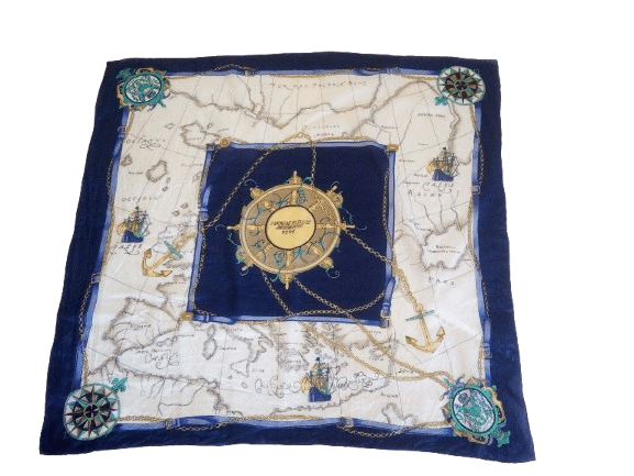 Other Very soft vintage pure silk scarf with a nautical theme. Size ONE SIZE - 1 Thumbnail