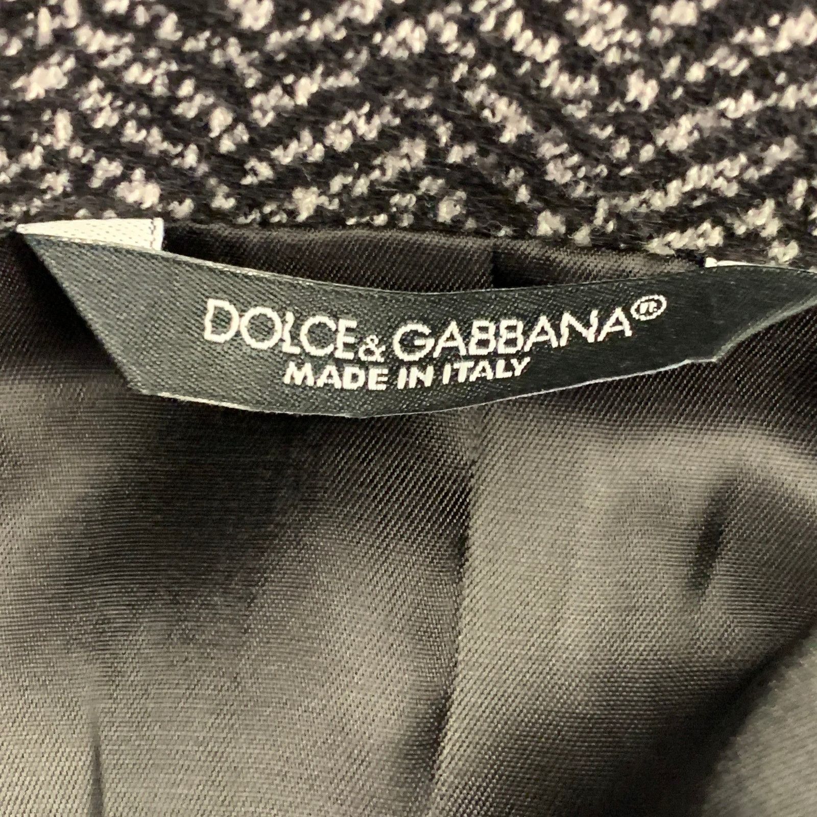 Dolce & Gabbana Size 40 Black White Herringbone Wool Cotton Sport Coat Size 40R - 6 Thumbnail