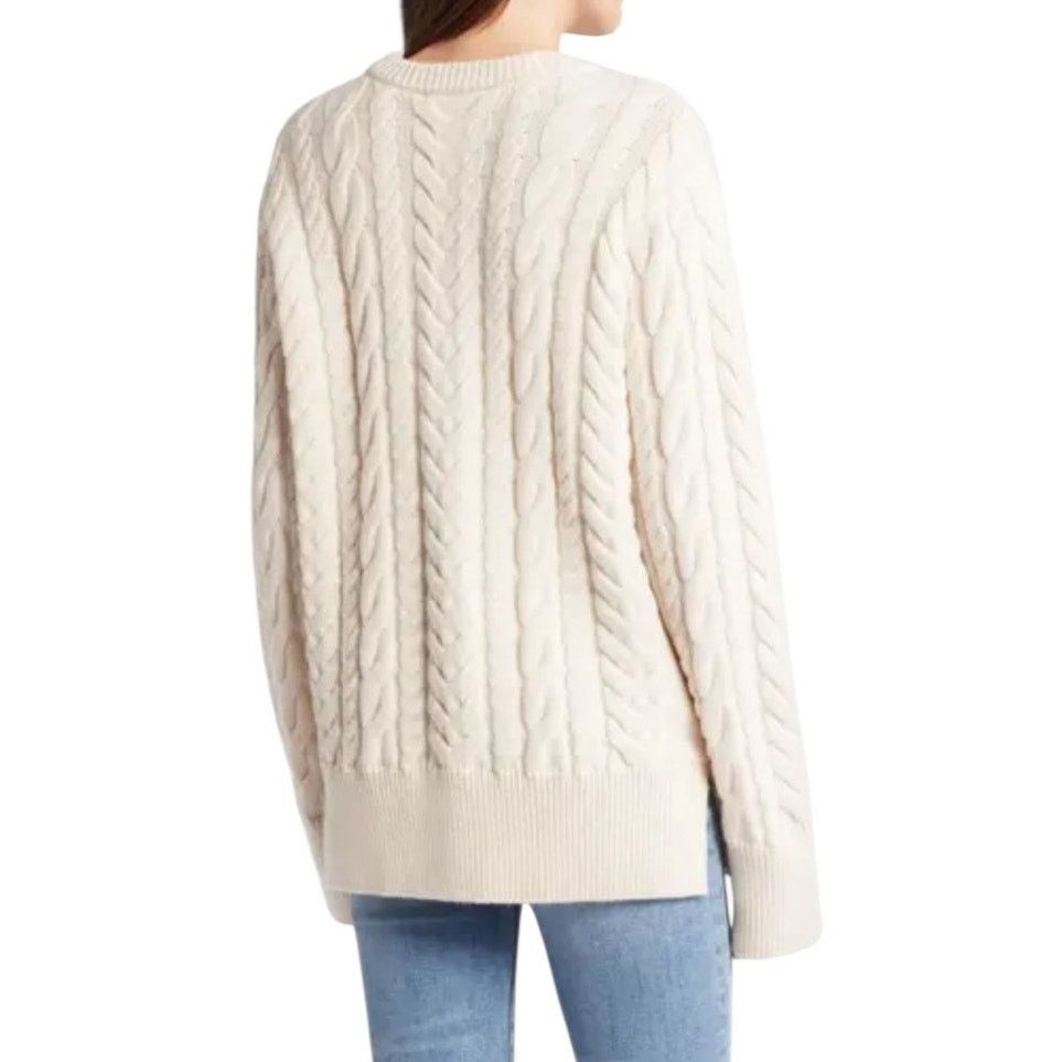 Other Grey Ven White Wool Cashmere Crew Neck Long Sleeve Sweater Size XS / US 0-2 / IT 36-38 - 2 Thumbnail