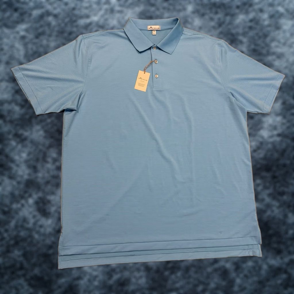 Peter Millar Peter Millar Crown Sport Polo Shirt Men’s 2XL Striped Blue NWT Sports Golf Shirt Mens Polo Shirt Size US XXL / EU 58 / 5 - 1 Thumbnail