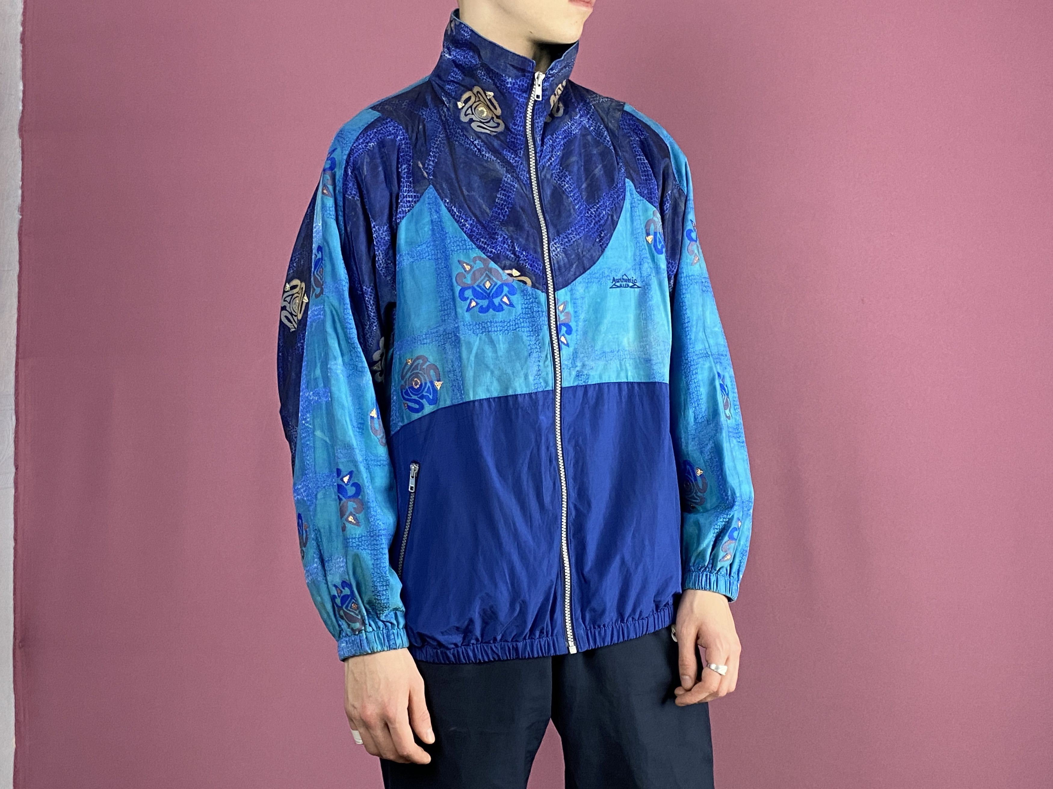 Vintage 90s Vintage Men's Windbreaker Jacket - S Blue Size US S / EU 44-46 / 1 - 4 Thumbnail