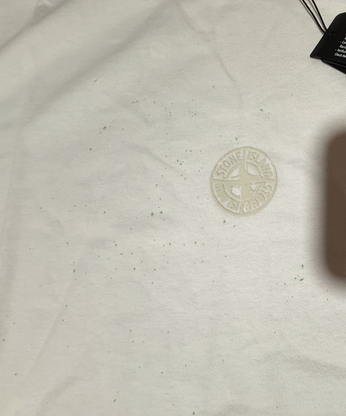 Stone Island Stone Island Paint Splatter Embroidered Chest Logo White Tee Size US XXL / EU 58 / 5 - 3 Thumbnail