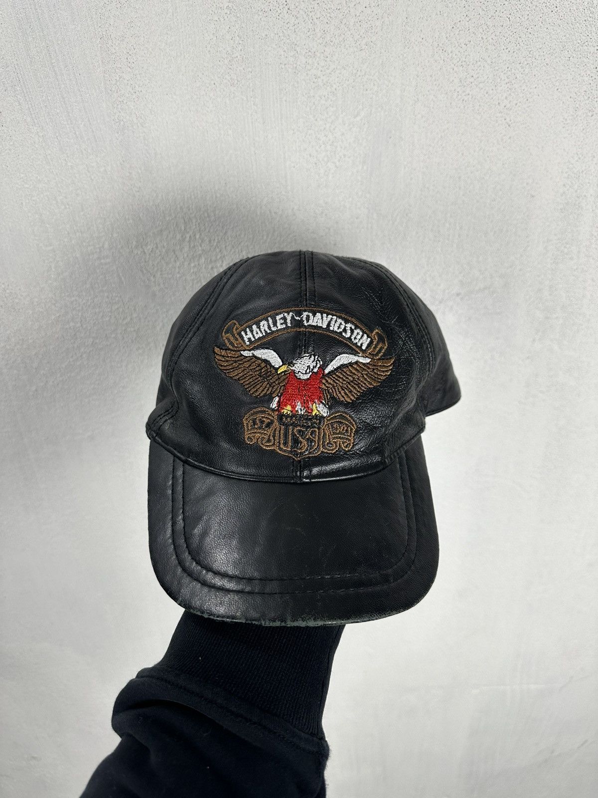 Harley Davidson × Vintage Harley Davidson Leather Cap | Grailed