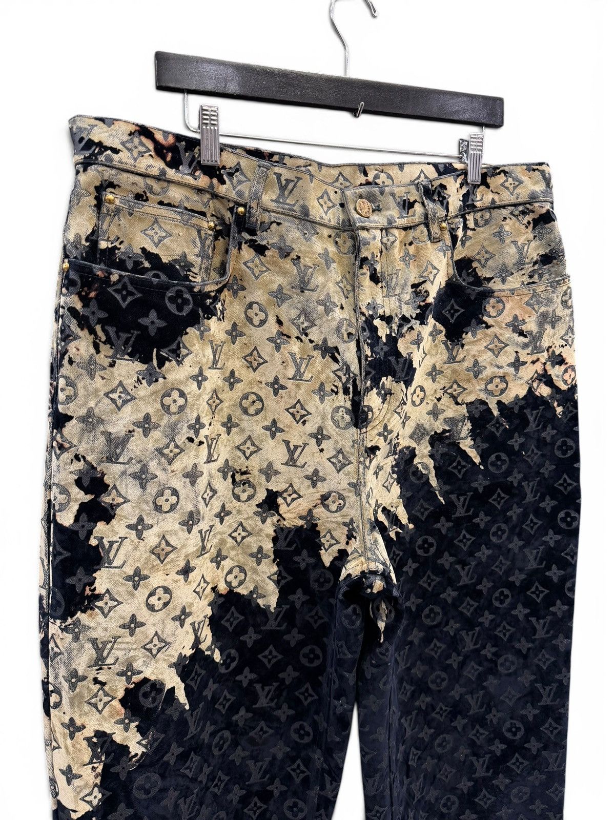 Louis Vuitton Louis Vuitton Fire Cloud Denim Monogram Jeans Size US 38 / EU 54 - 2 Thumbnail
