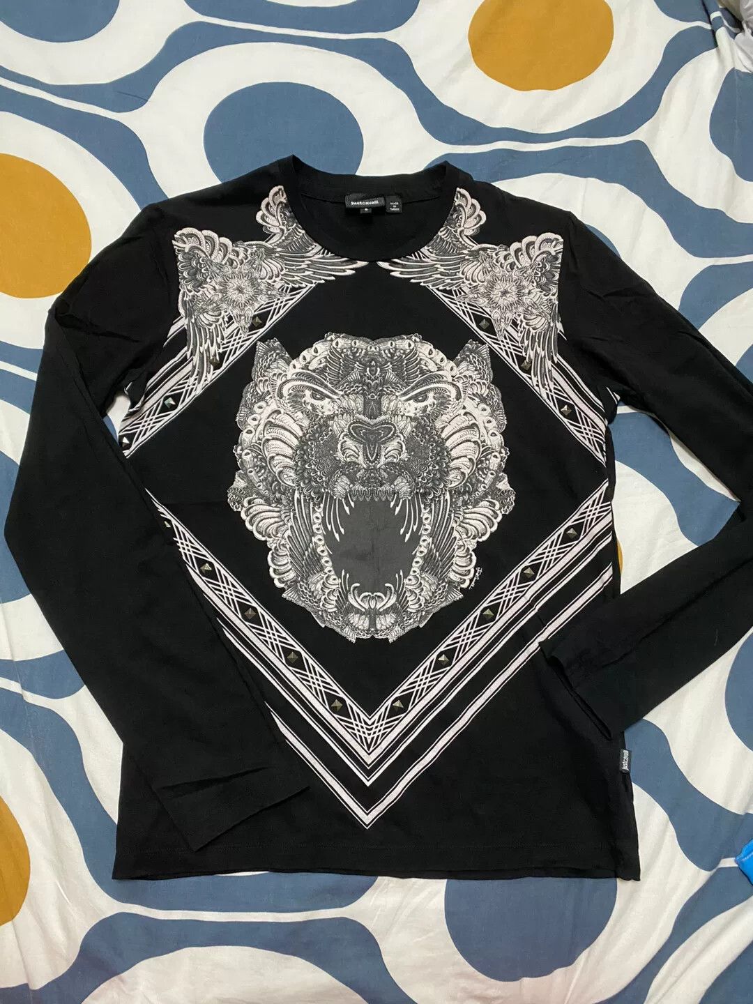 Just Cavalli Just Cavalli Tiger Head Long Sleeve T-Shirt Size US S / EU 44-46 / 1 - 1 Thumbnail