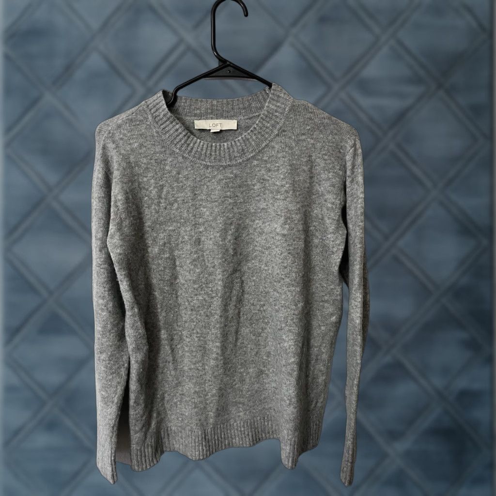 Loft VINTAGE LOFT Crew Neck Pullover Sweater Women XS Gray Solid Cozy Acrylic Size XS / US 0-2 / IT 36-38 - 1 Thumbnail