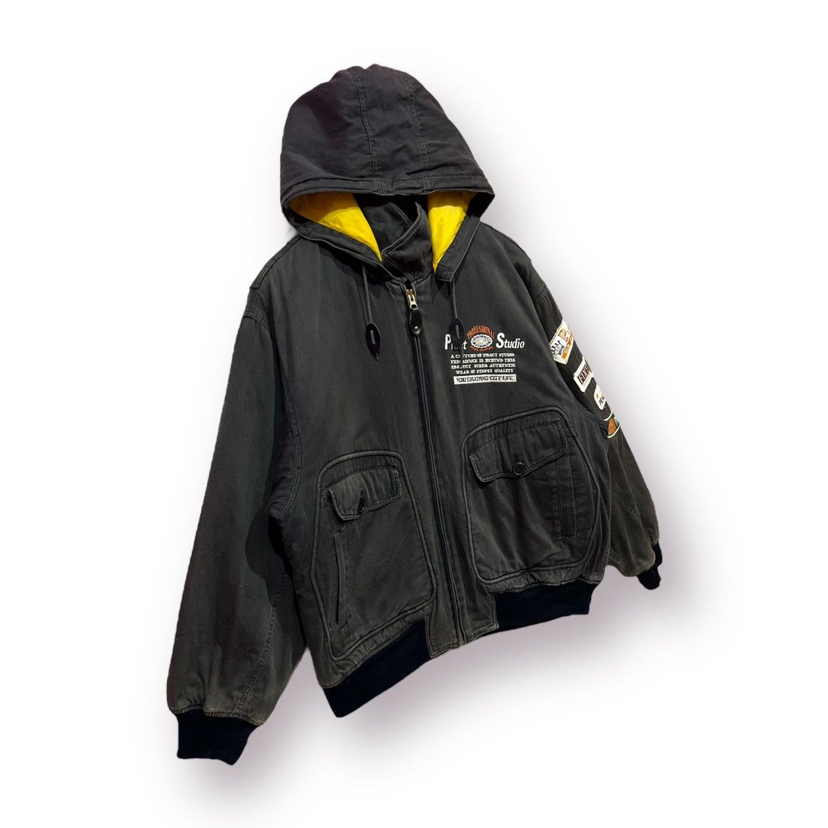 Japanese Brand 🔥 PRACT STUDIO SUNFADED BOMBER HOODED - L Size US L / EU 52-54 / 3 - 3 Thumbnail