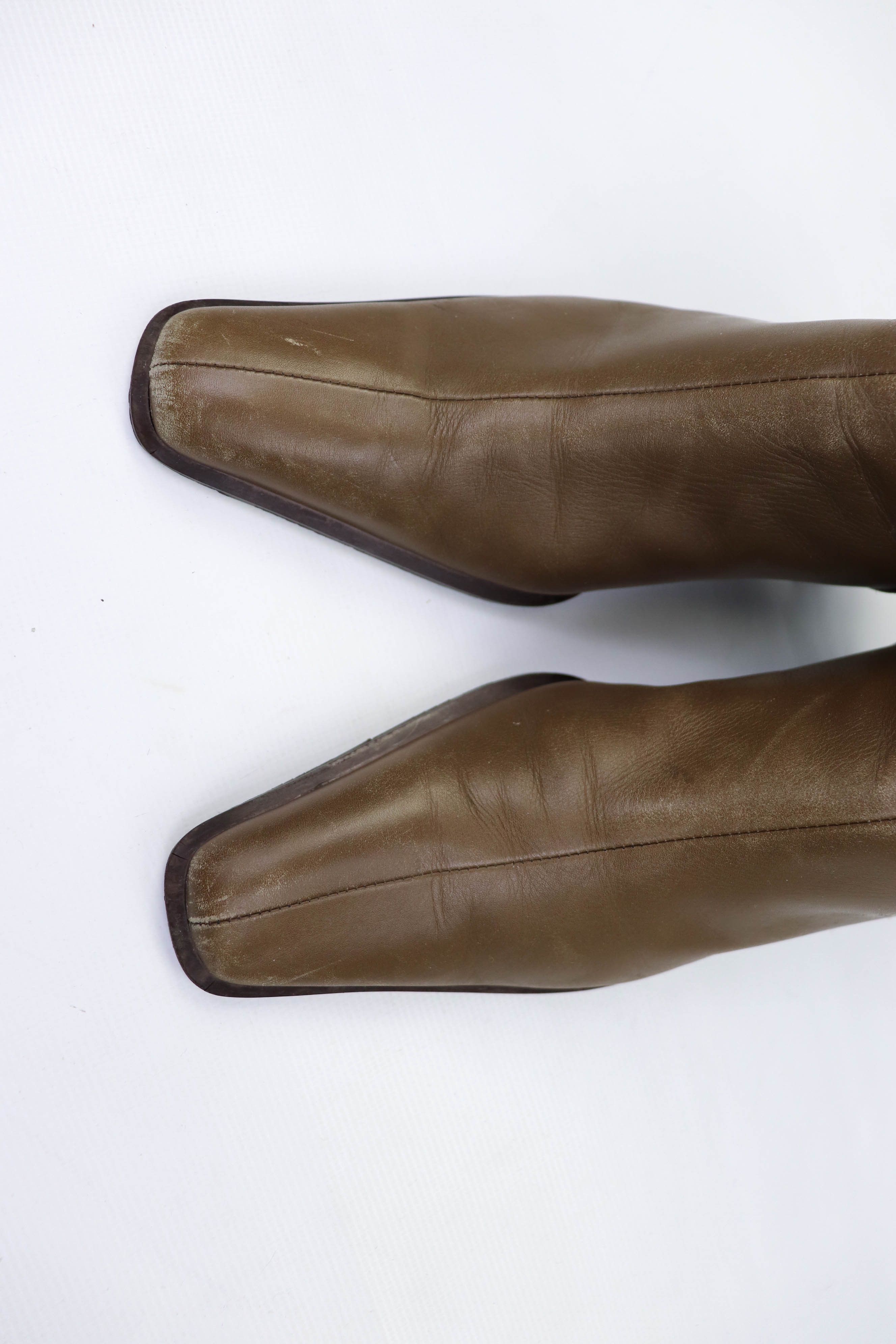 Japanese Brand Vintage iCB Made in Japan Tan Leather Pointed Toe Boots Size US 5 / IT 35 - 11 Thumbnail