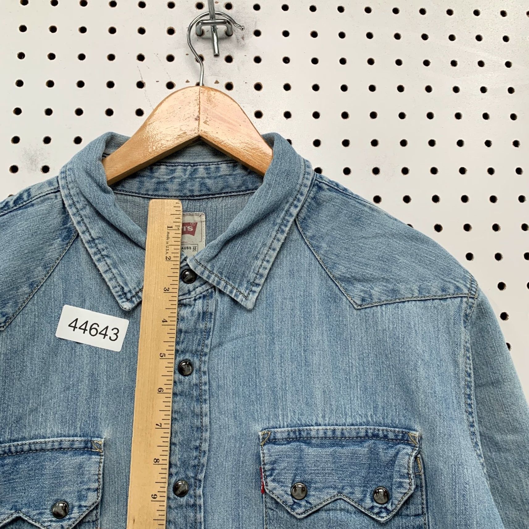 Levi's Levi's Denim Snap Shirt Mens XL Blue Western Cowboy Long Sleeve Rodeo Size US XL / EU 56 / 4 - 7 Thumbnail