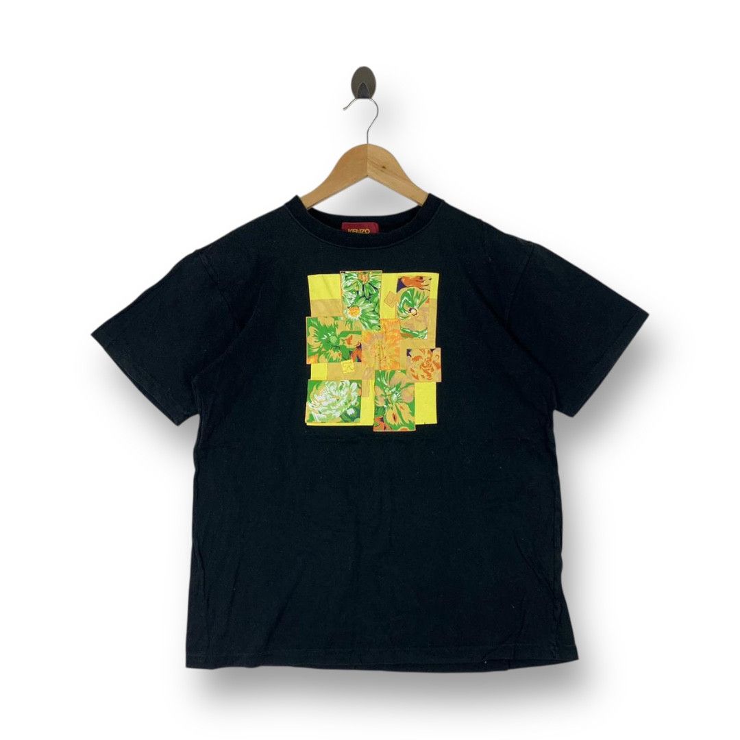 Kenzo Vintage 90s Kenzo Homme Paris Floral Collage Tee Shirt Size US M / EU 48-50 / 2 - 1 Thumbnail