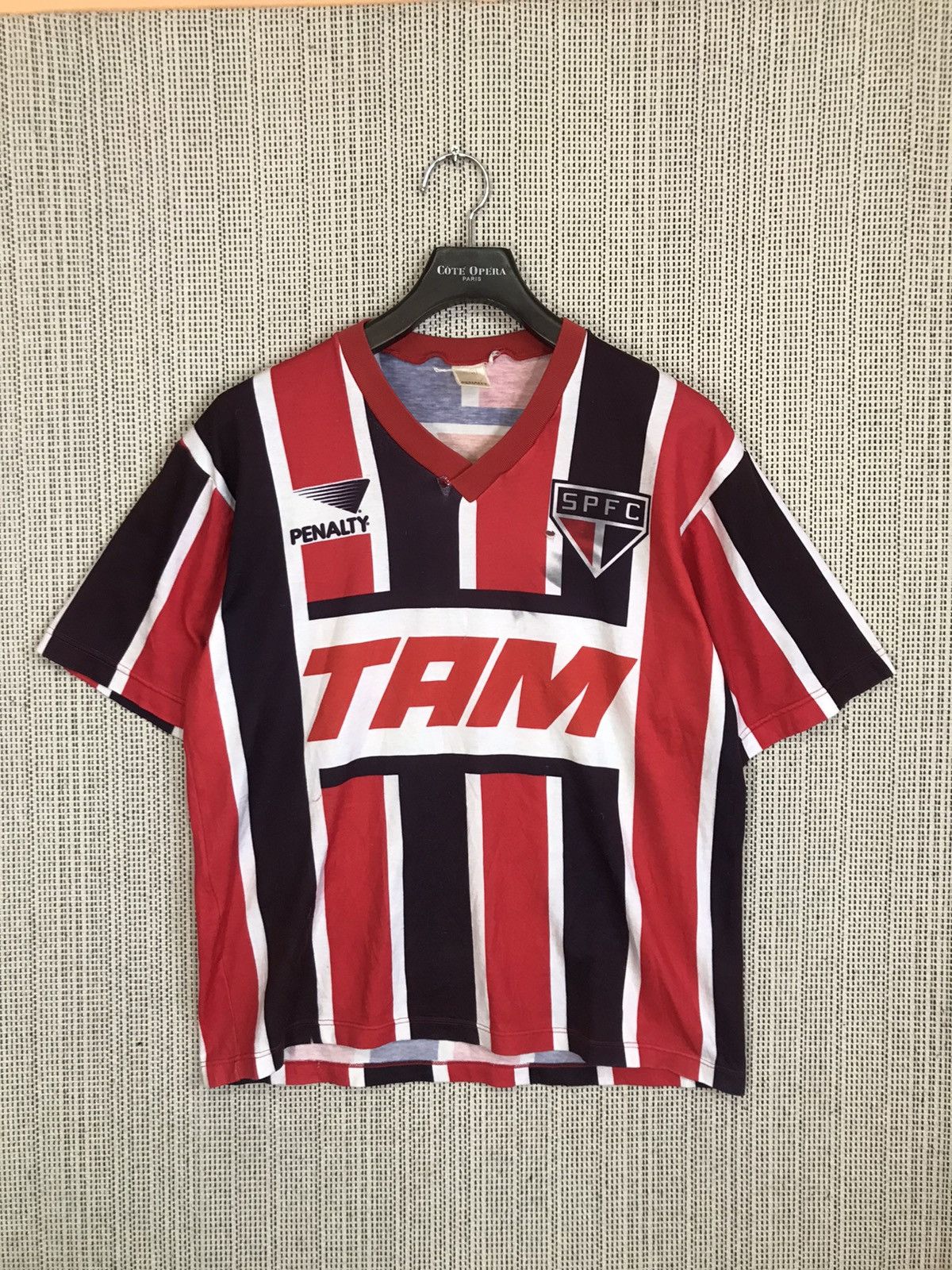 Penalty × Vintage ‼️VINTAGE SAO PAULO JERSEY 1993-94 #10 DISTRESSED‼️ Size US L / EU 52-54 / 3 - 1 Thumbnail