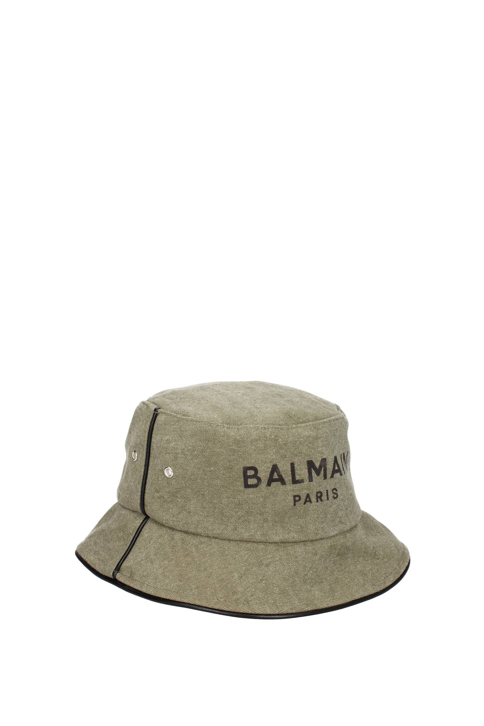 image of Balmain Bucket Hat, Retail in Khaki, Men's