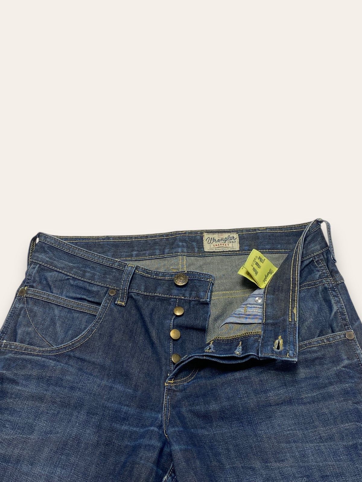 Jean Vintage WRANGLER SHARKEY Navy Denim Jeans Y2K Size US 34 / EU 50 - 6 Thumbnail
