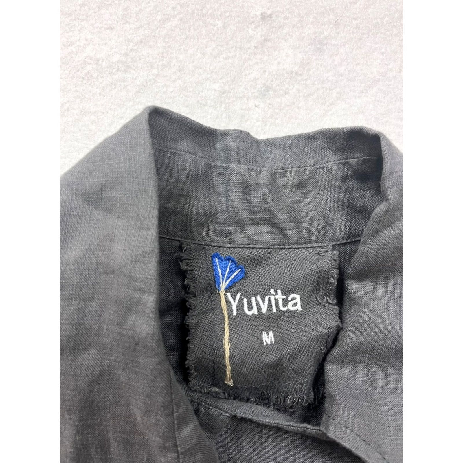 Vintage Yuvita Vest Linen Gray Womens Medium Sleeveless Zipper Pocket Jacket Size M / US 6-8 / IT 42-44 - 3 Thumbnail