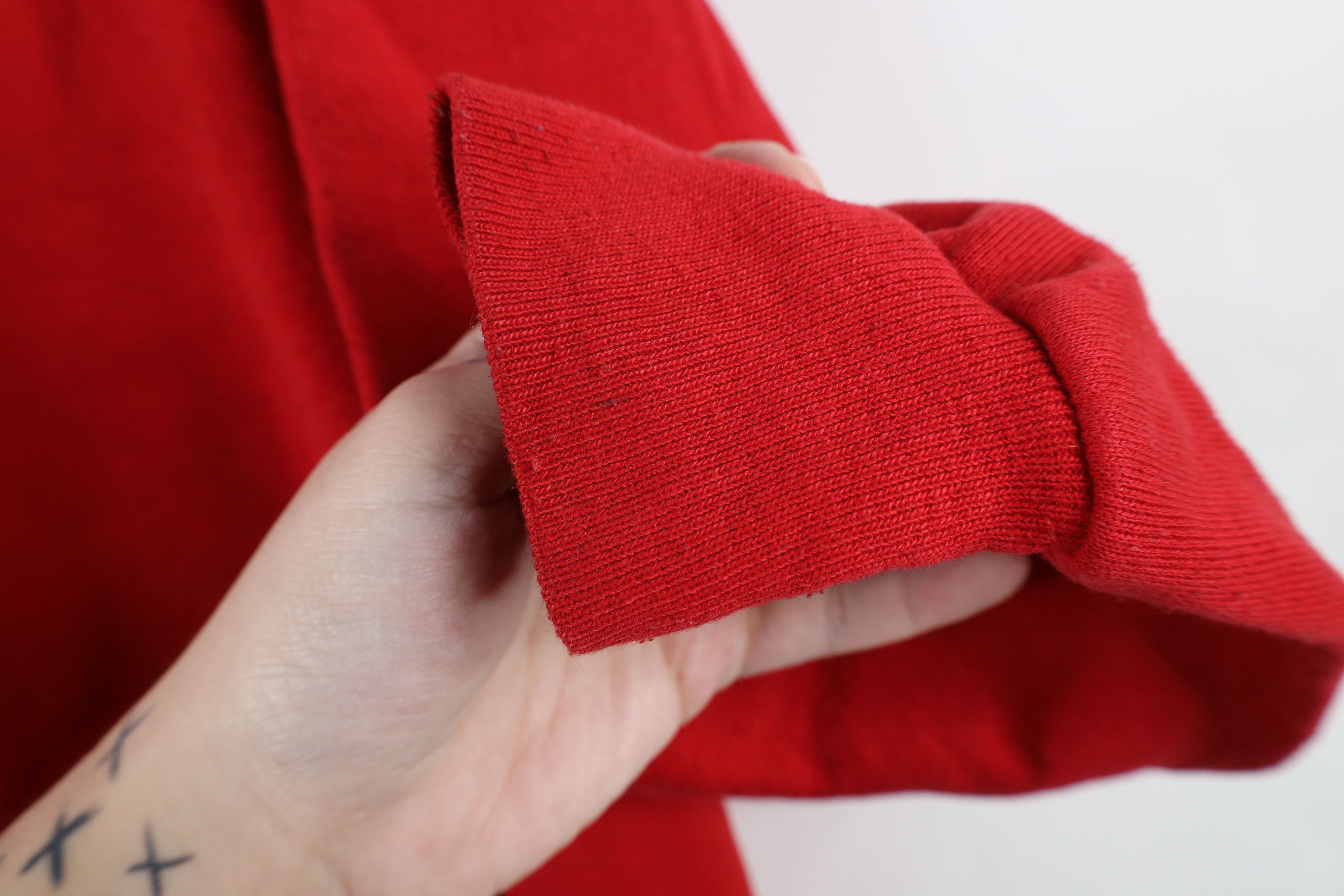 Vintage Vintage 90s Streetwear Blank Hoodie Sweatshirt Red USA Size US L / EU 52-54 / 3 - 6 Thumbnail