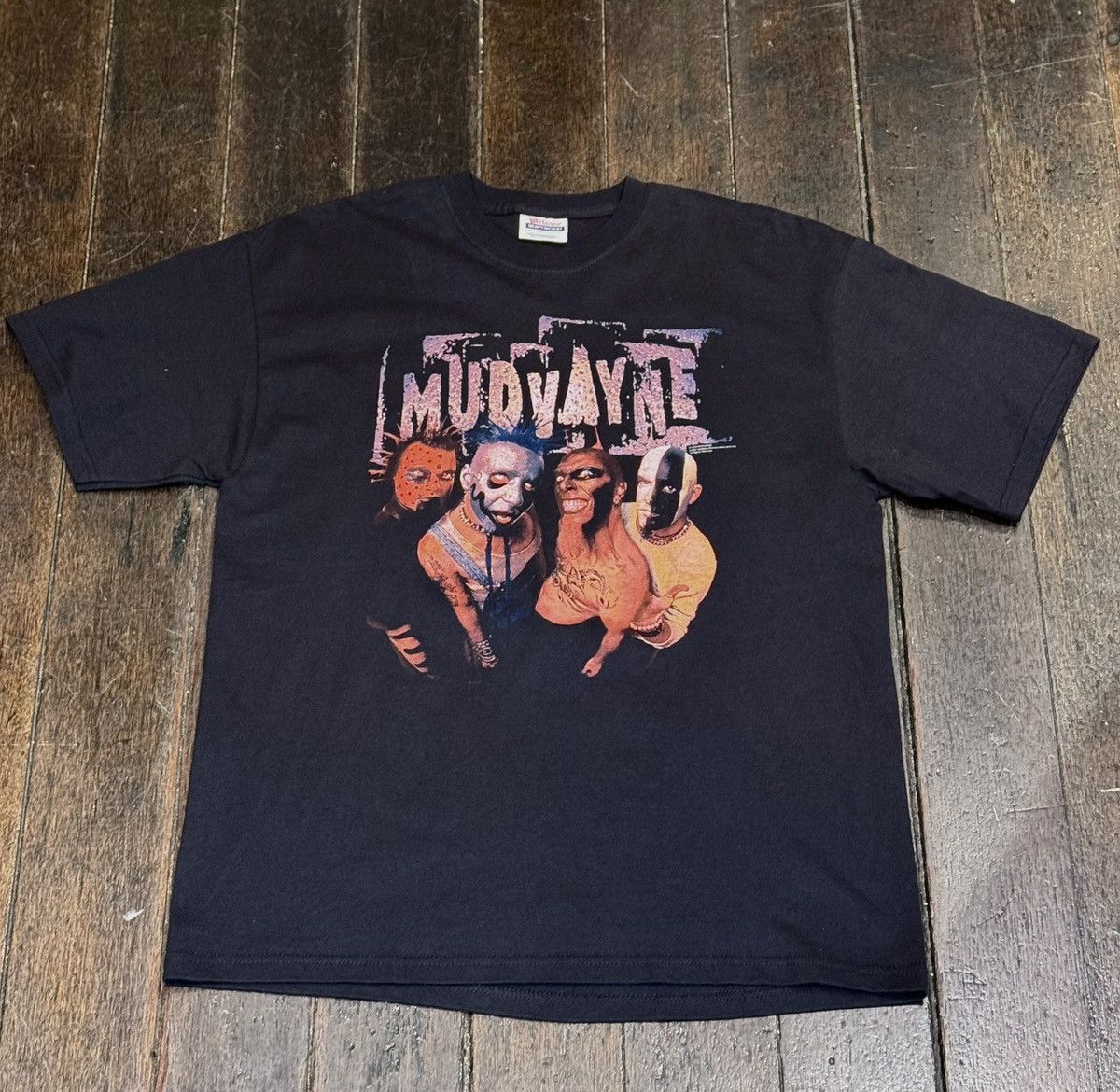 Band Tees × Vintage Mudvayne Vintage 2000s Nu Metal Band Tee Hanes L Black Size US L / EU 52-54 / 3 - 1 Thumbnail