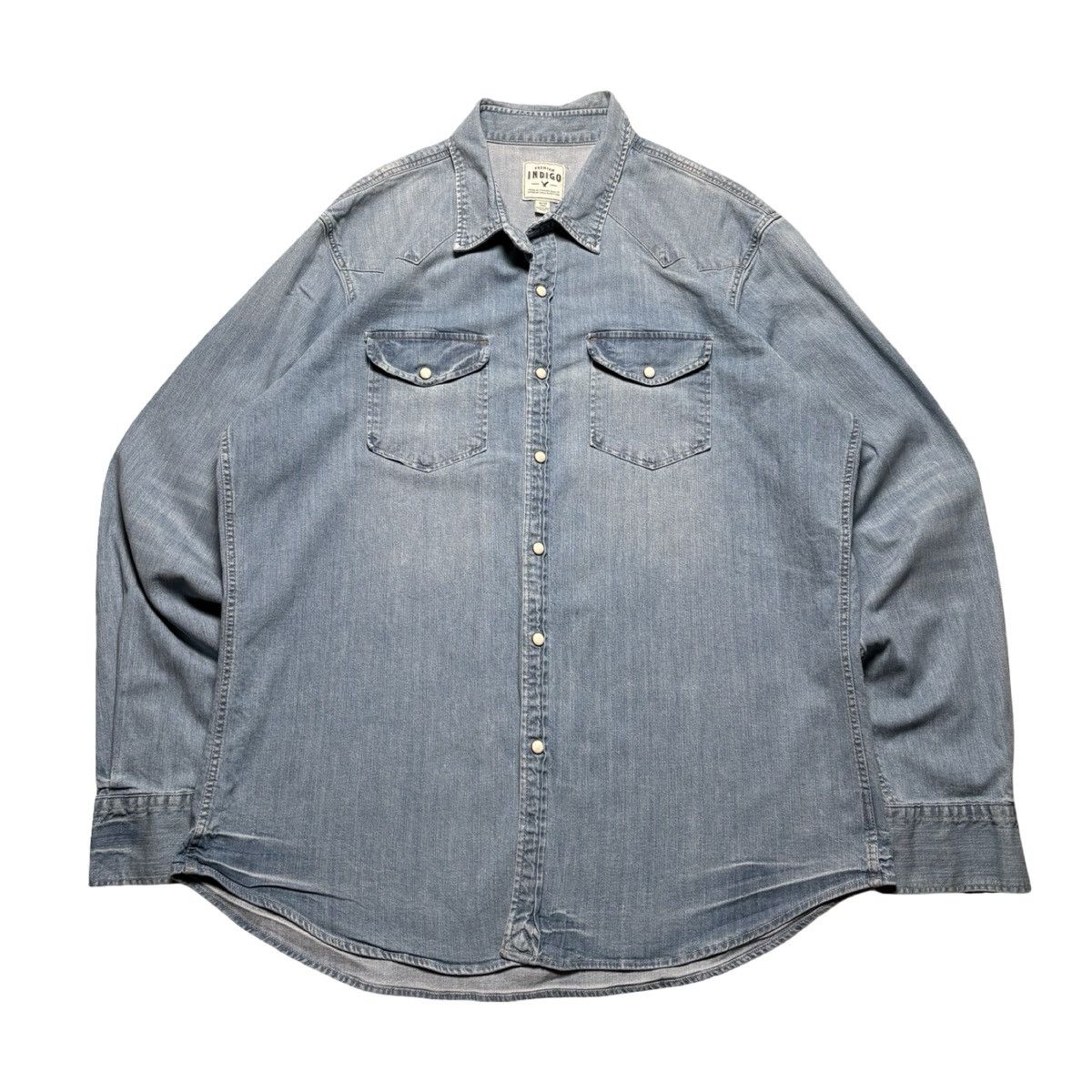 American Eagle Outfitters American Eagle Men’s Denim Pearl Snap Western Shirt Size XL Size US XL / EU 56 / 4 - 1 Thumbnail