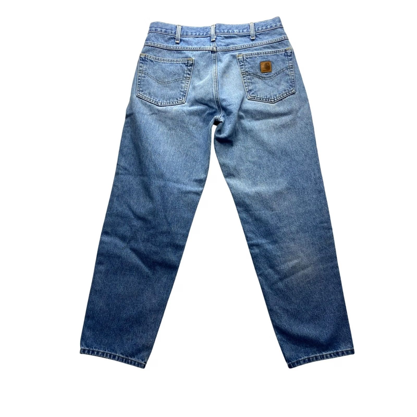Carhartt Carhartt Jeans Mens 34x30 Blue Denim Relaxed Fit Straight 5-Pocket Size US 34 / EU 50 - 2 Thumbnail