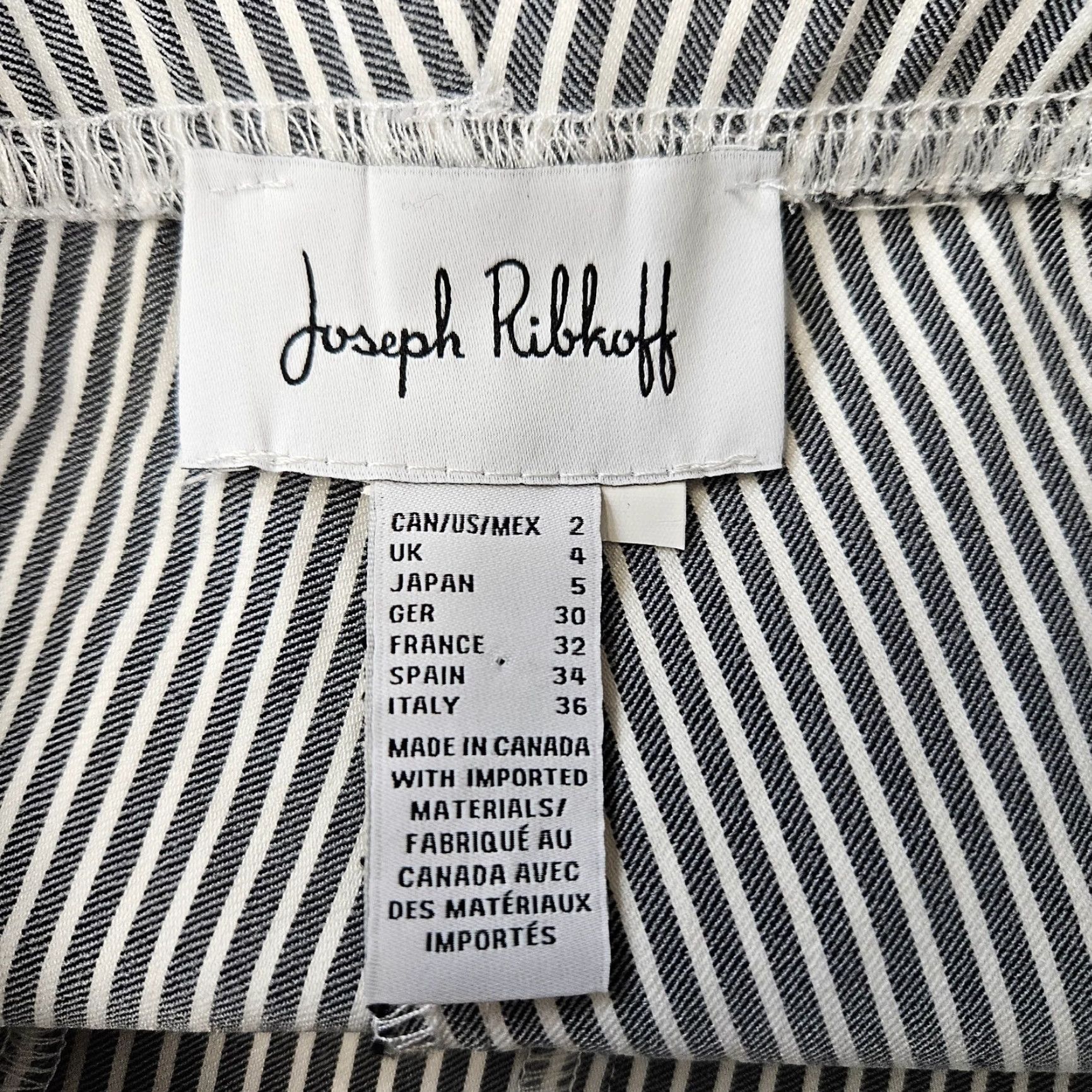 Joseph Ribkoff VINTAGE Joseph Ribkoff Womens Cropped Pants Sz 2 Gray White Stripe Pull On Mid Rise Size 26" / US 2 / IT 38 - 6 Thumbnail