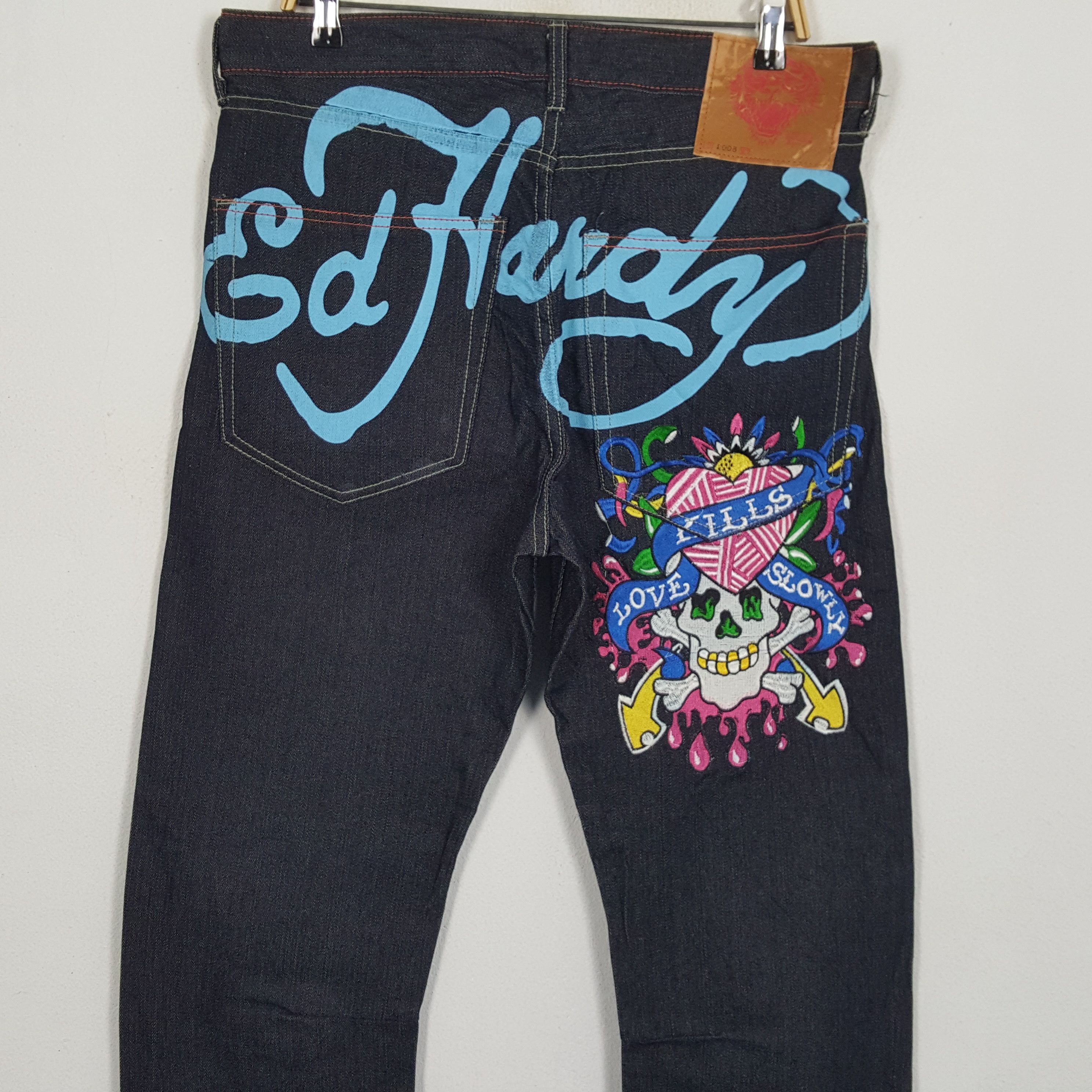 Christian Audigier × Ed Hardy × Vintage Vintage ED HARDY By Christian Audigier Designer Style Jeans Size US 36 / EU 52 - 2 Thumbnail