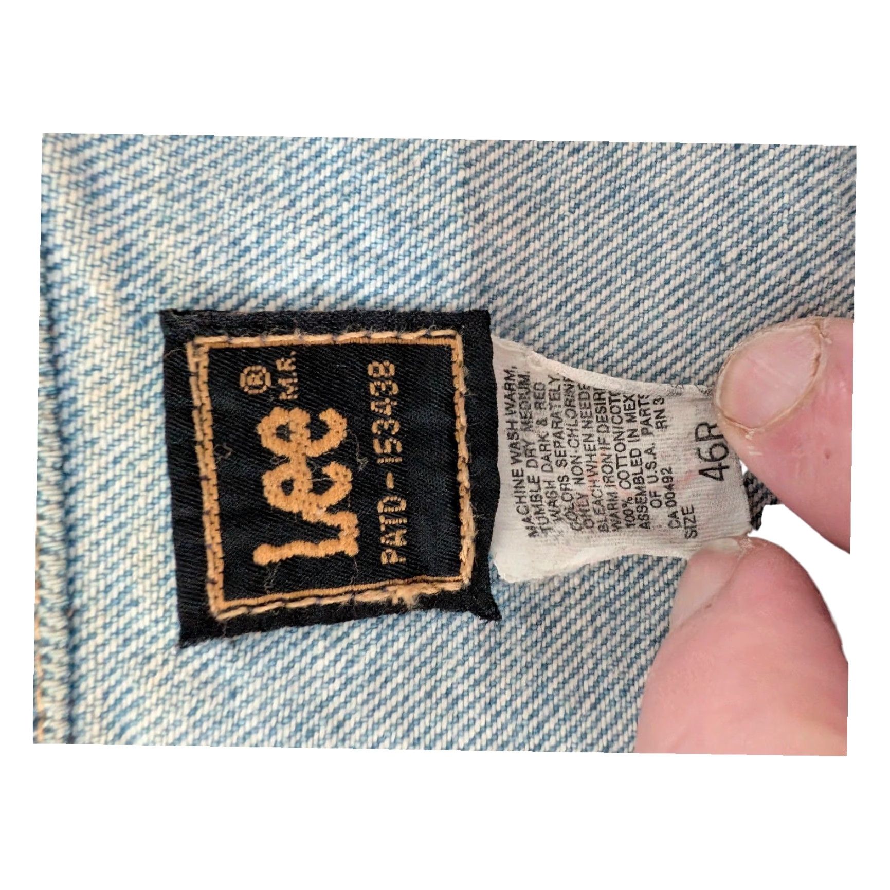 Lee Lee Denim Jacket – 46R – Vintage 1990s – Light Blue – USA/Mexico – Men’s Jacket Size US S / EU 44-46 / 1 - 4 Thumbnail