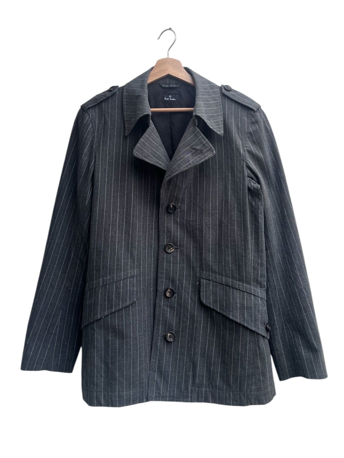 Paul Smith Paul Smith Cotton Pinstripe Napoleon Jacket Size US L / EU 52-54 / 3 - 2 Thumbnail