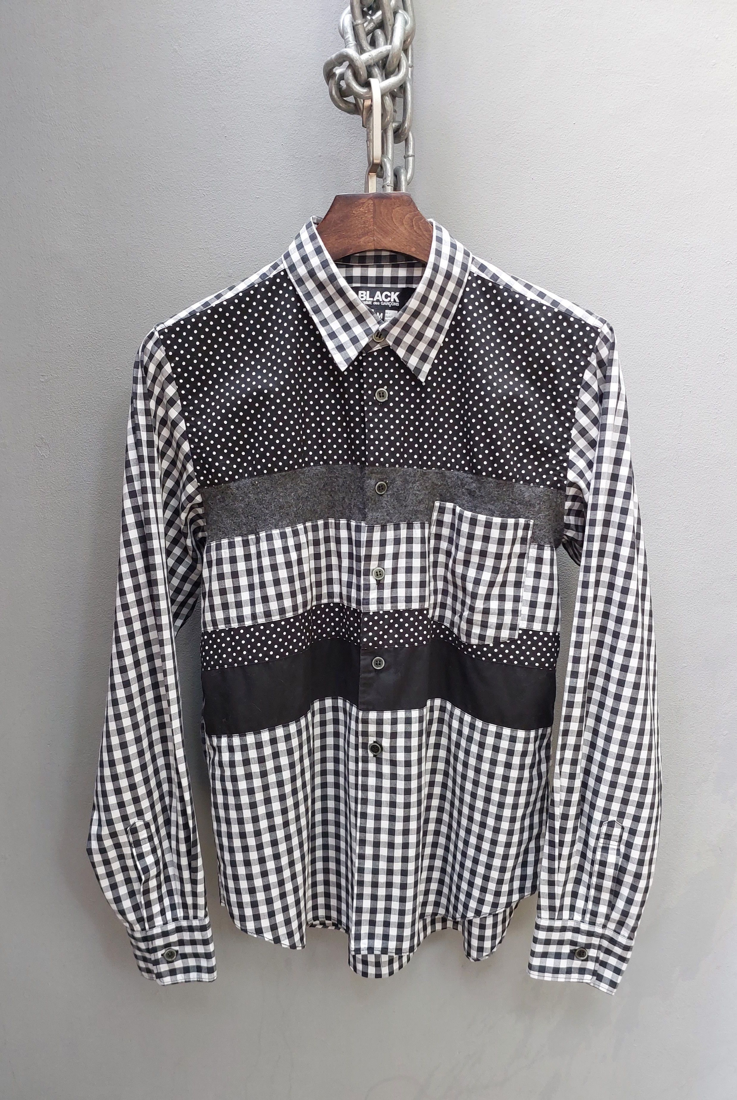 Comme des Garcons BLACK Comme des Garcons Patchwork Button Up Shirt Size US M / EU 48-50 / 2 - 2 Thumbnail