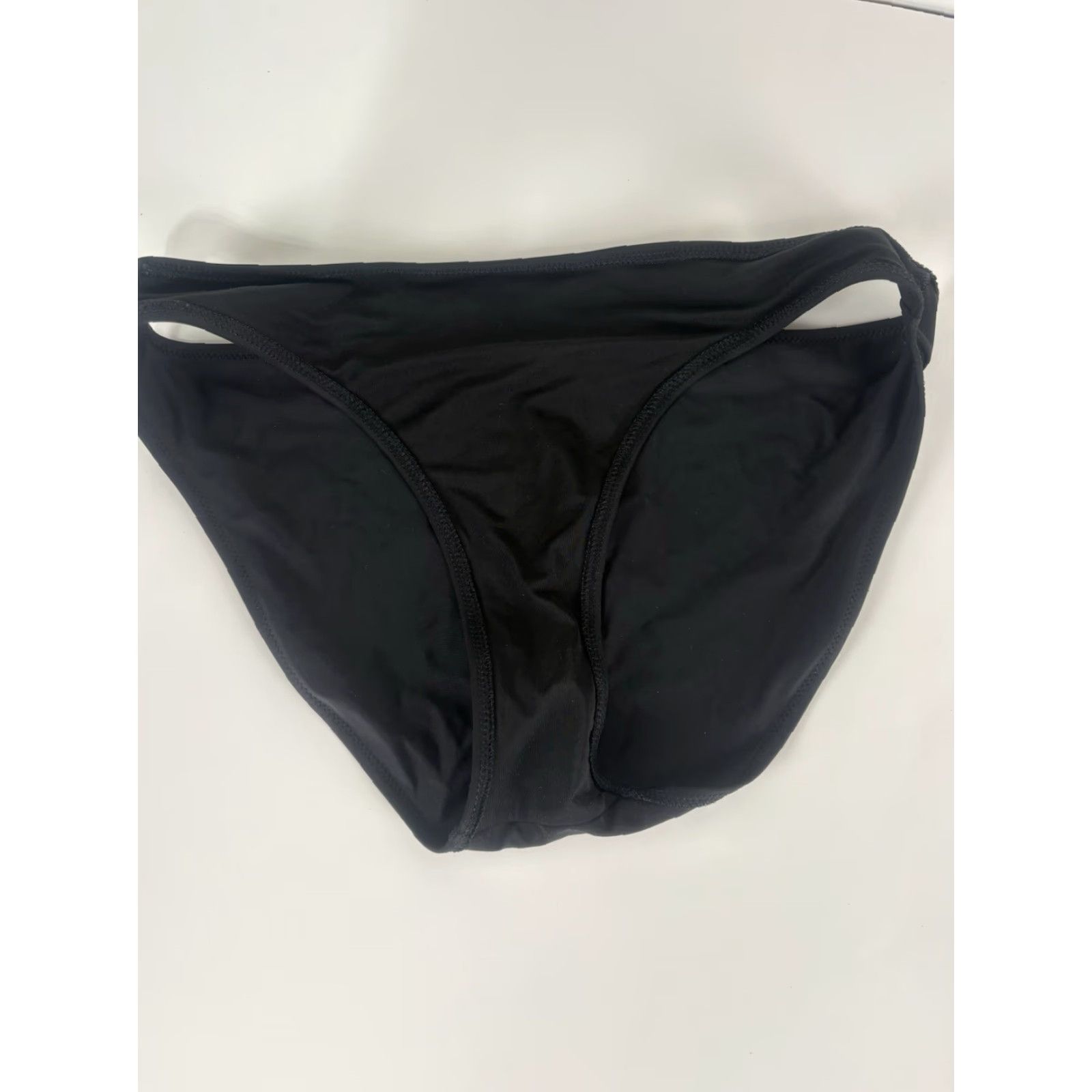 Vintage Aerie Bikini Bottoms Womens M Black UPF 50 Solid Hand Wash Only Lightweight Lined Stretch Logo Classic Beach Hipster Size 32" / US 10 / IT 46 - 3 Thumbnail