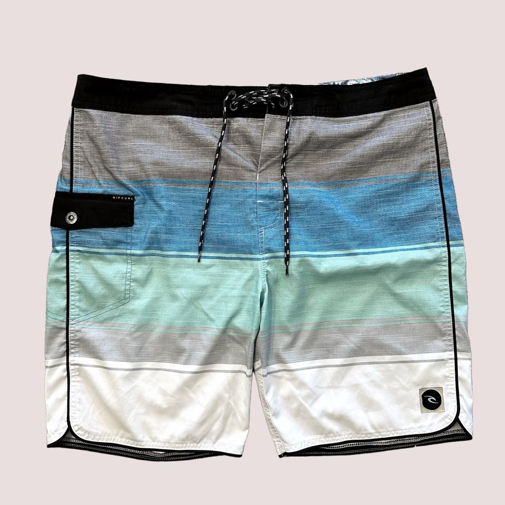 Rip Curl Rip Curl Board Shorts Mens 36 Colorblock Striped Swim Trunks Blue Size US 36 / EU 52 - 1 Thumbnail
