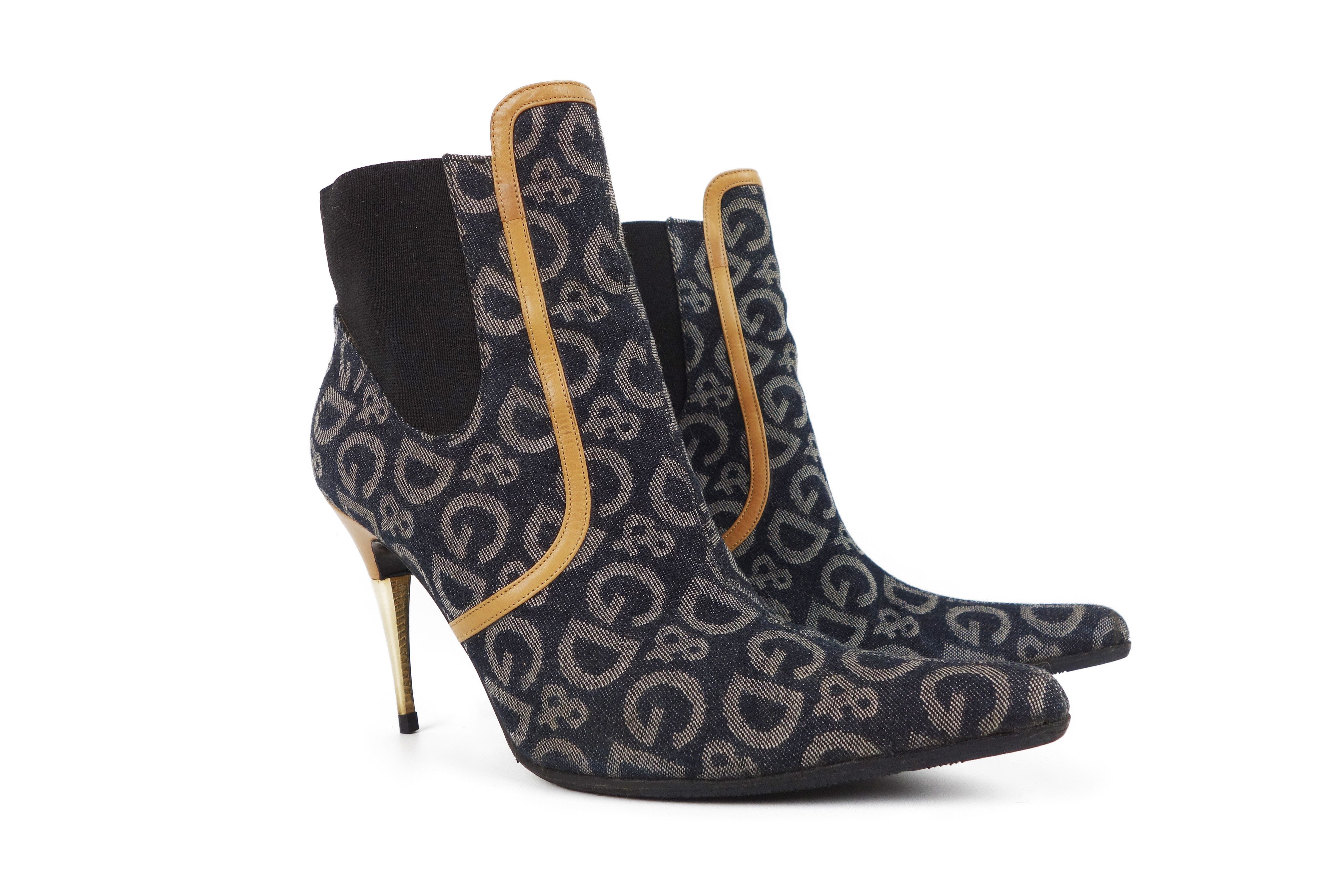 Dolce & Gabbana Dolce & Gabbana DG Denim Logo Ankle Boots Stiletto Size US 8 / IT 38 - 1 Thumbnail