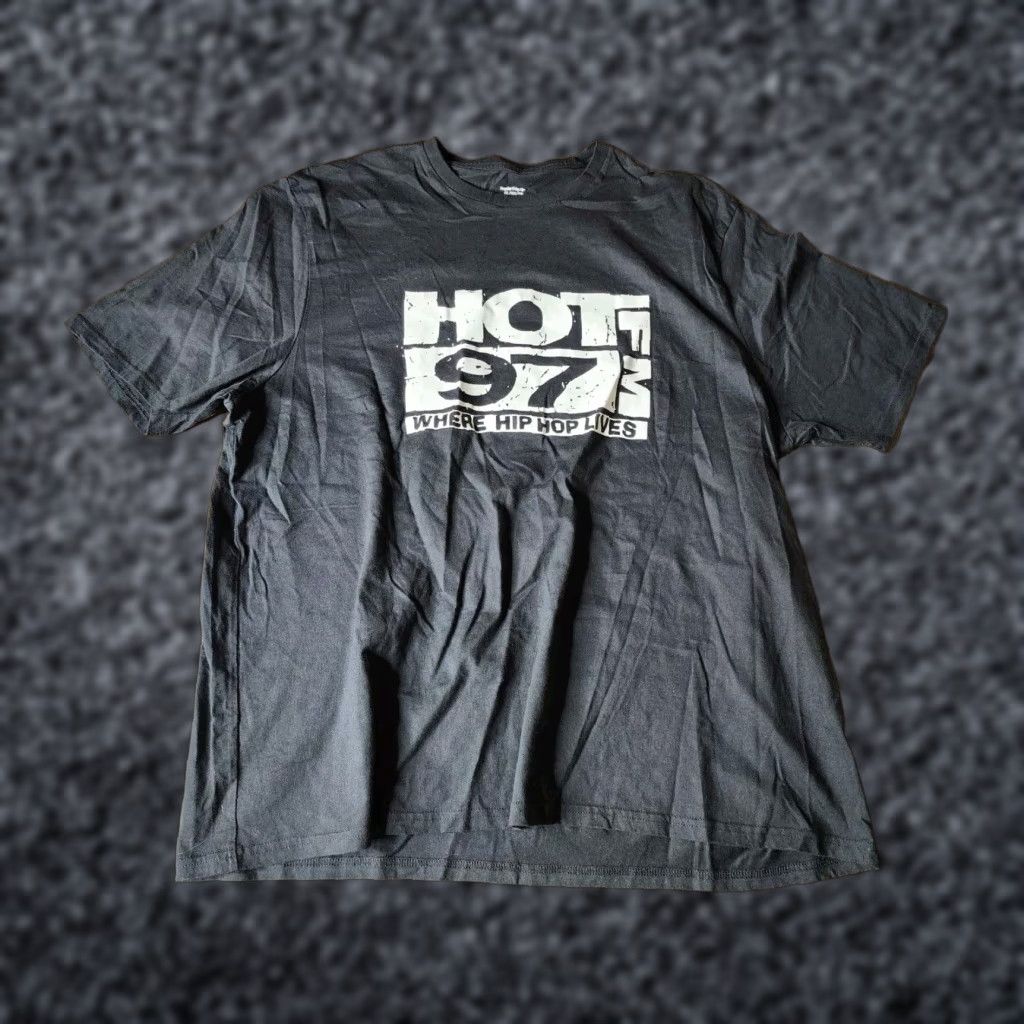 Doublet VINTAGE Unbranded Men's T-Shirt 2XL Short Sleeve Black Hip Hop 90s Radio FM Hot 97 Size US XXL / EU 58 / 5 - 1 Thumbnail