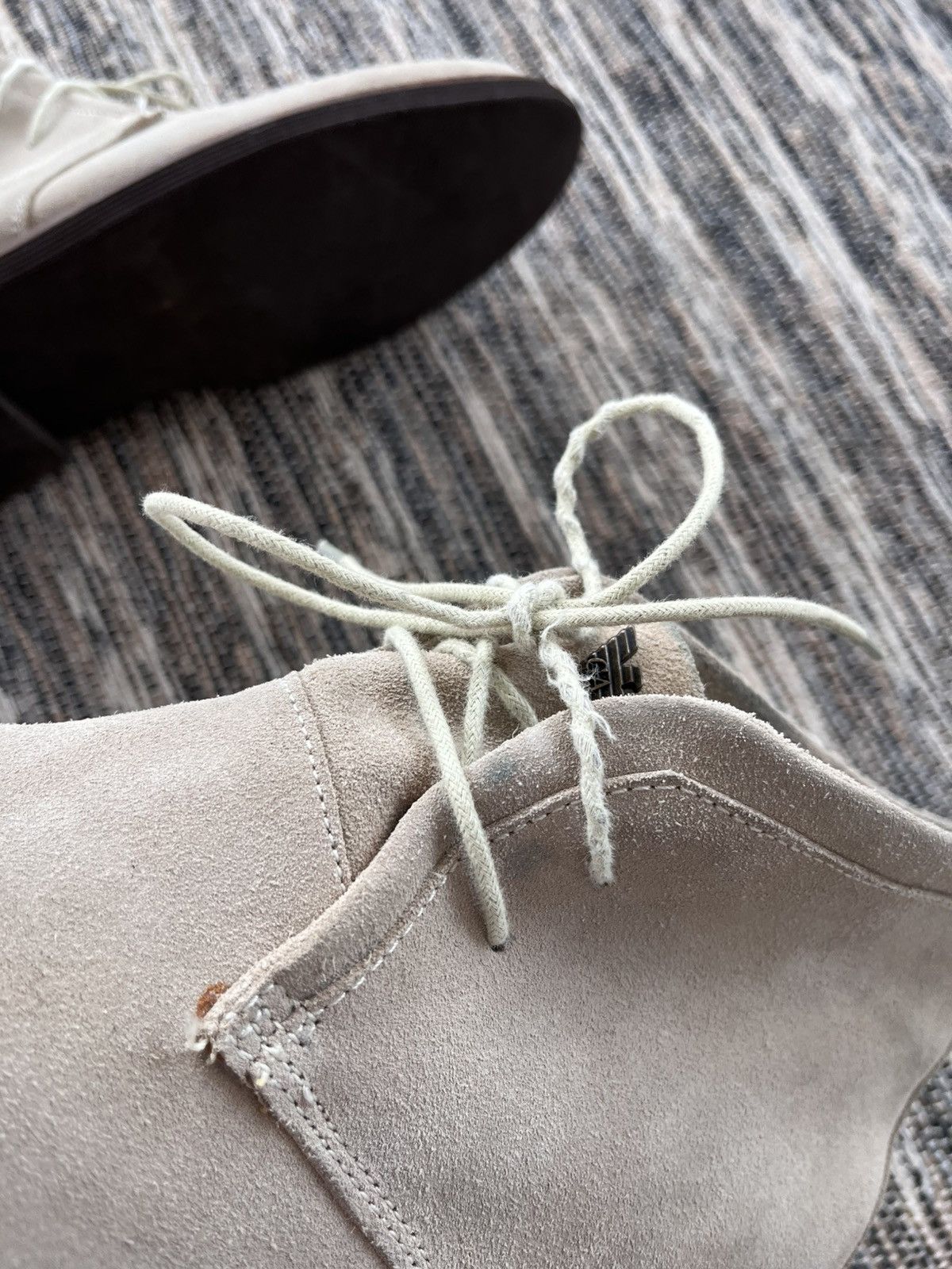 Giorgio Armani Vintage Emporio Armani Beige luxury Faded Suede Mid Loafers Size US 8 / IT 38 - 9 Thumbnail