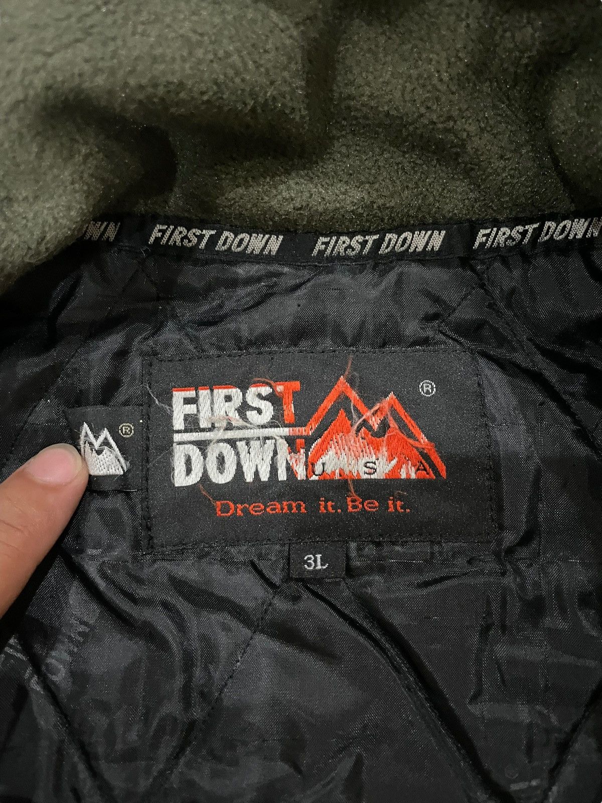 Other Y2K FIRST DOWN USA Fleece Sherpa Faux Zipped Jacket Size US XXL / EU 58 / 5 - 18 Thumbnail