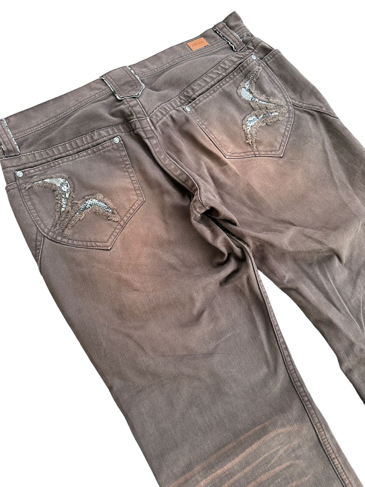 If Six Was Nine Insane Vintage Japanese Brand Flare Jeans With Snake Skins Size US 34 / EU 50 - 8 Thumbnail