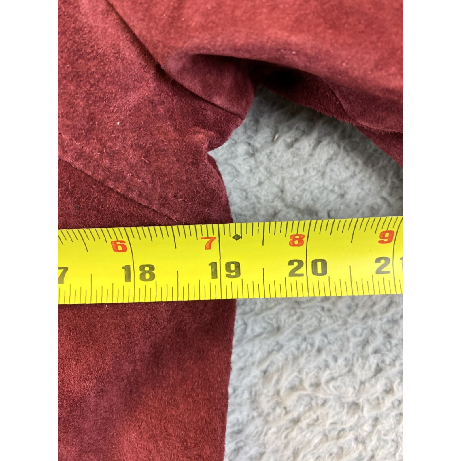 Essentials Modern Essentials Women's Leather Bomber Jacket Red Size L Fall Spring Winter Casual Workwear Size L / US 10 / IT 46 - 7 Thumbnail