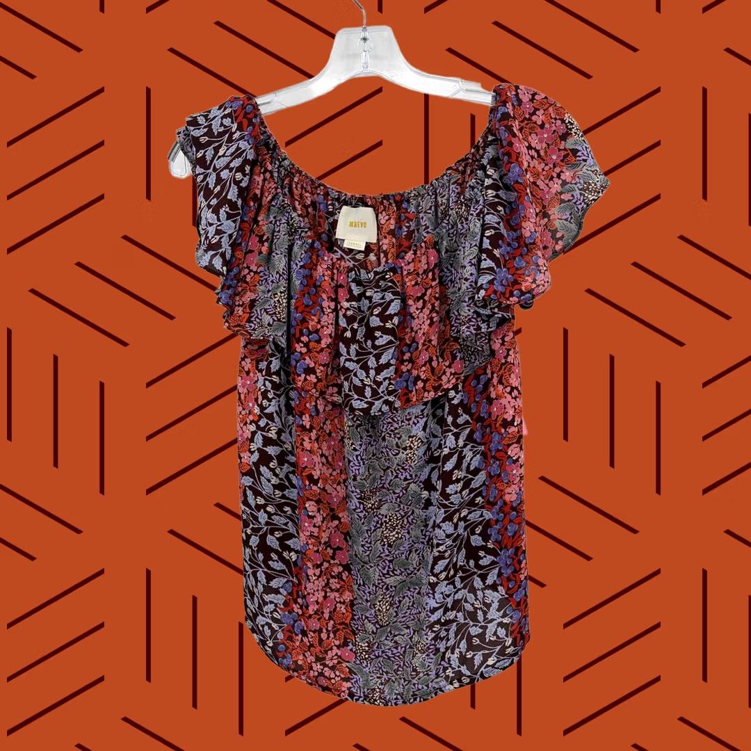 Vintage Maeve Blouse Size XS Floral Brown Pre-Owned Size XS / US 0-2 / IT 36-38 - 1 Thumbnail