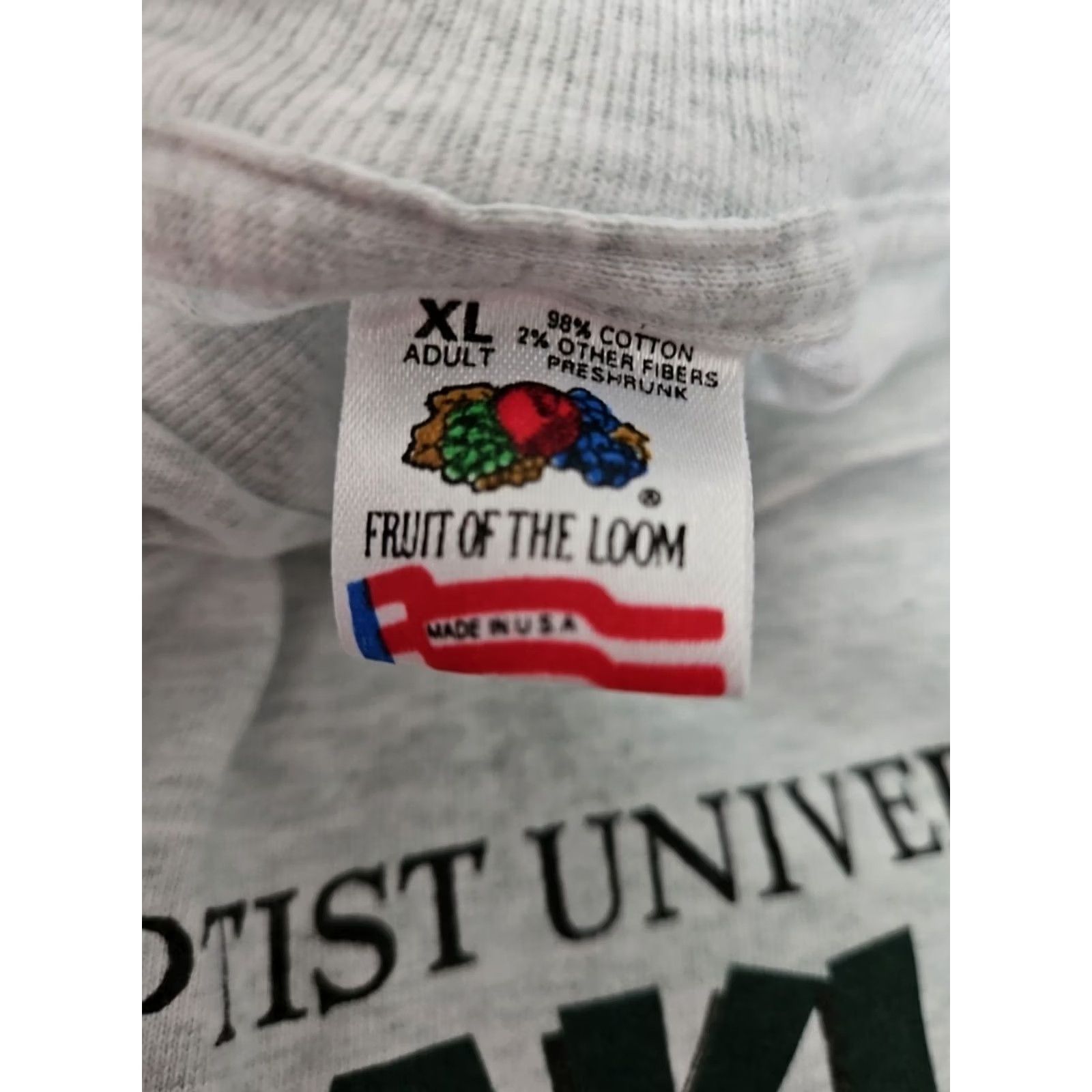Fruit Of The Loom VINTAGE Oklahoma Baptist University Kannakuk Staff T-Shirt Unisex XL Gray Fruit of the Loom Graphic Tee Short Sleeve Shirts Mens Womens Size US XL / EU 56 / 4 - 2 Thumbnail