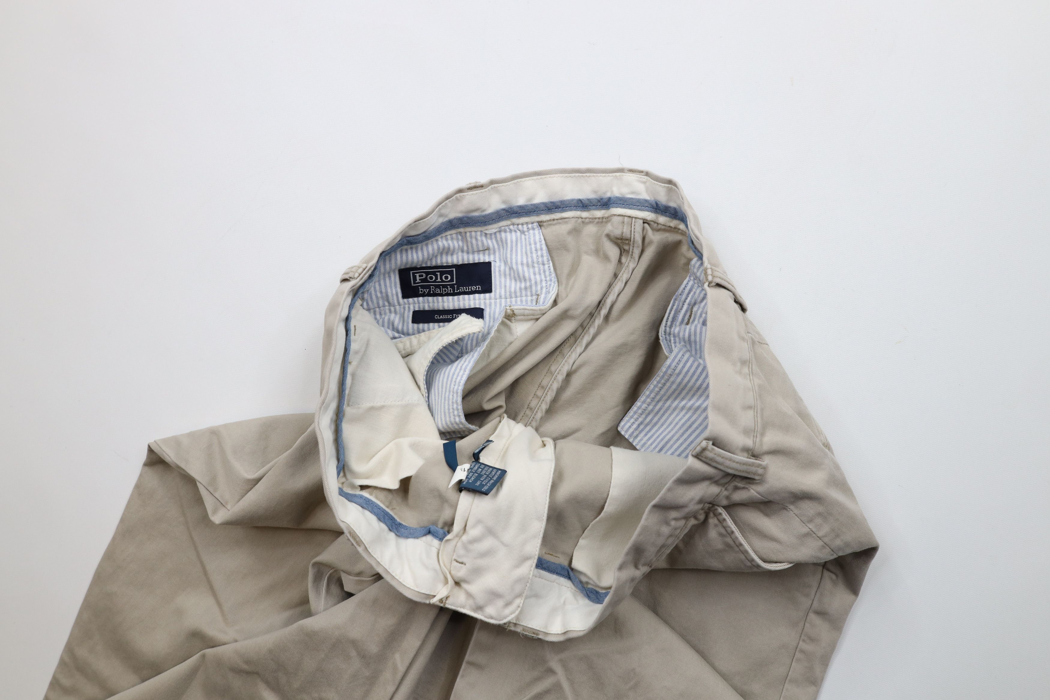 Ralph Lauren × Vintage Vintage Ralph Lauren Classic Fit Wide Leg Chino Pants Beige Size US 38 / EU 54 - 7 Thumbnail