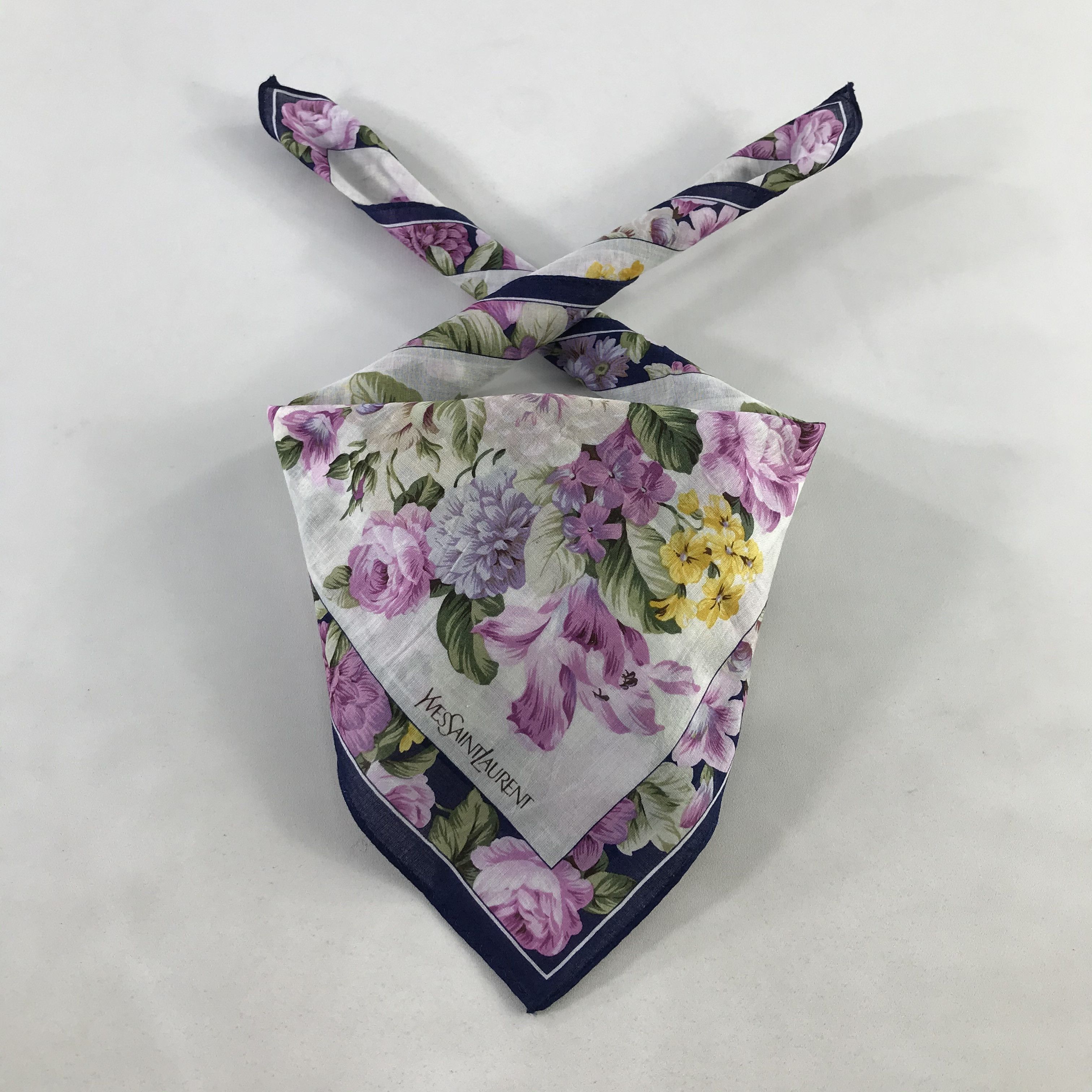 Vintage × Yves Saint Laurent Yves Saint Laurent Bandana / Handkerchief/Neckerchief -S1057 Size ONE SIZE - 3 Thumbnail