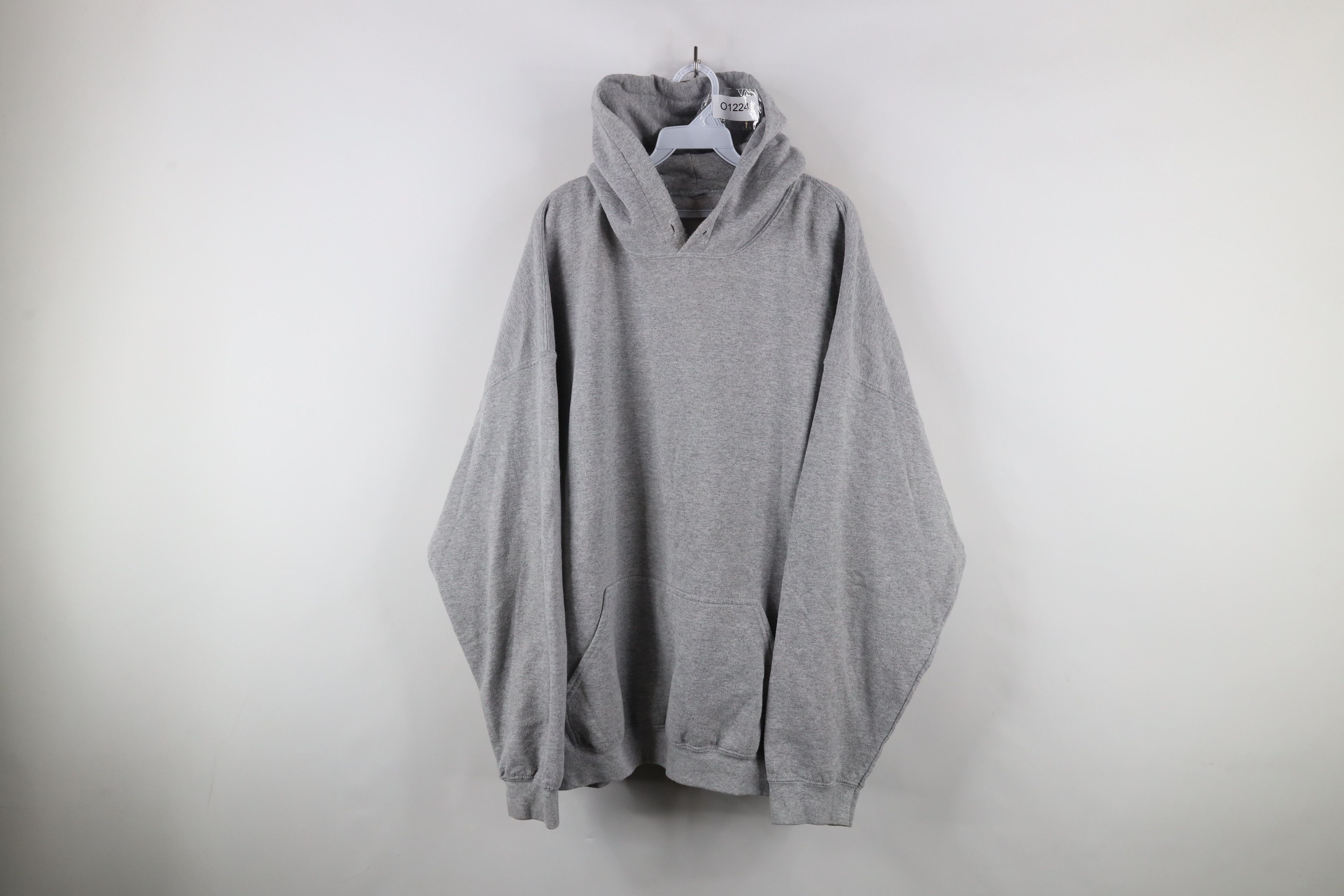 Vintage Vintage 90s Streetwear Blank Hoodie Sweatshirt Heather Gray Size US XXL / EU 58 / 5 - 1 Thumbnail