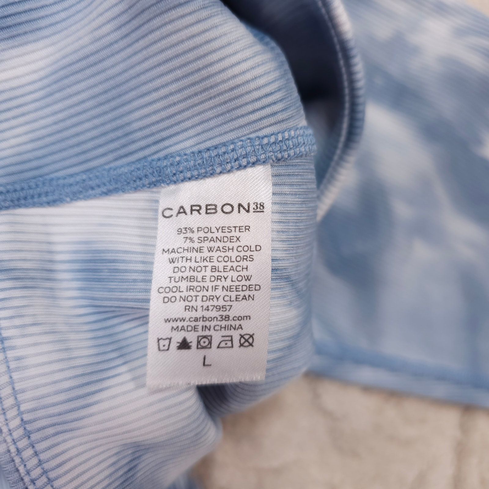 Other Carbon38 Tie Dye Ribbed 7/8 Legging French Navy/White Large Size 34" / US 12 / IT 48 - 6 Thumbnail