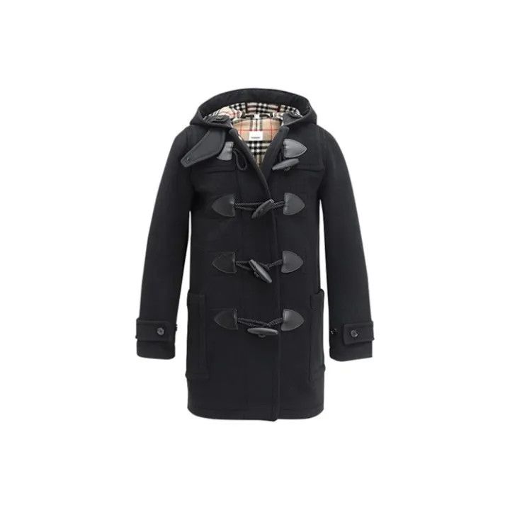 Burberry Burberry Black Wool Hooded Duffle Coat 0079 Size S / US 4 / IT 40 - 1 Thumbnail