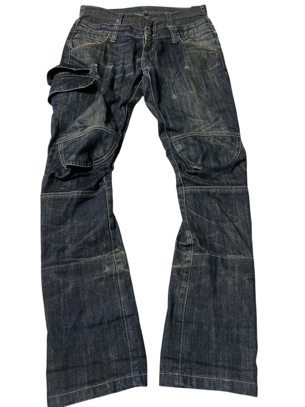 Japanese Brand × PPFM 💥DOUBLE WAIST💥PPFM MULTIPOCKET DISTRESS PUNK JEAN Size US 31 - 1 Thumbnail